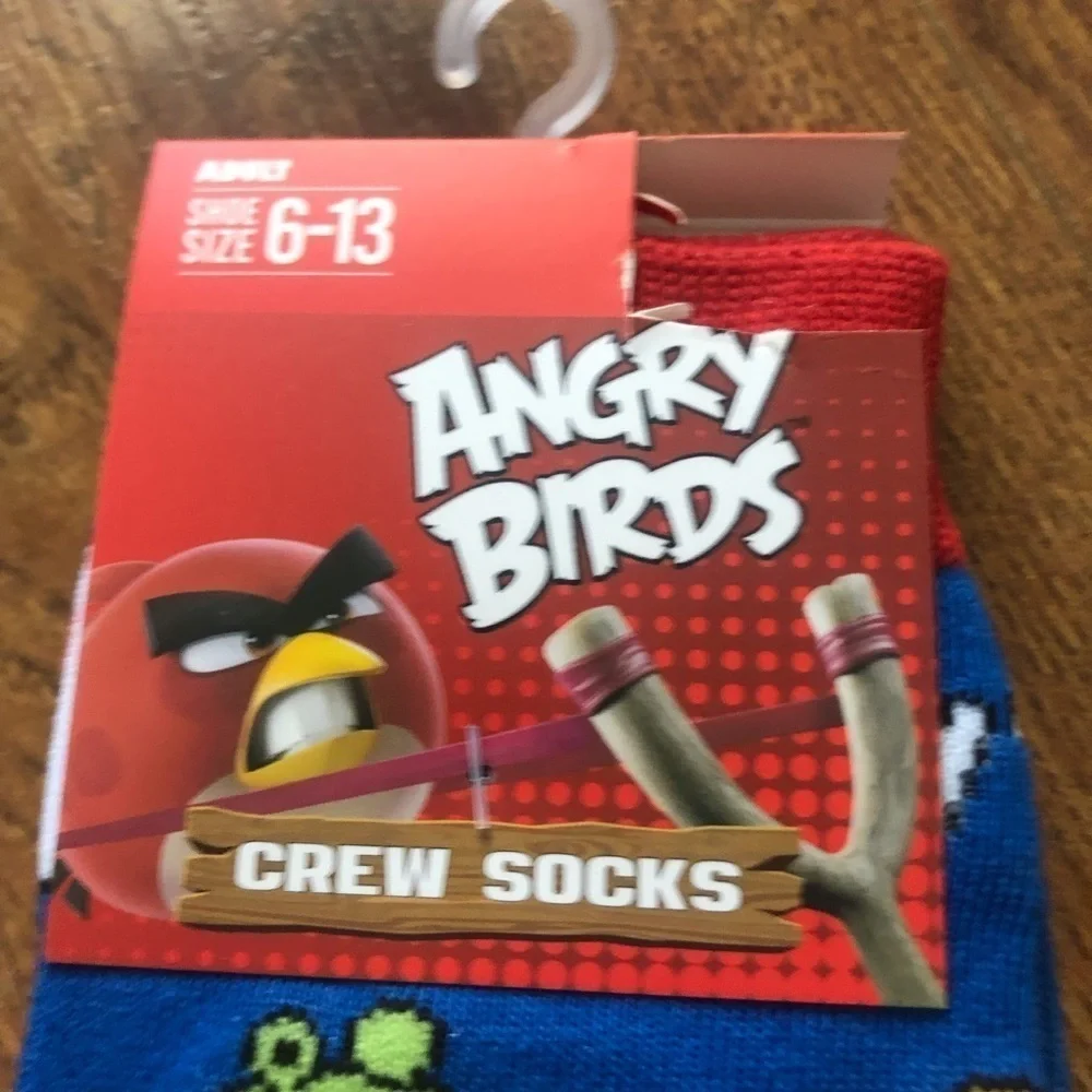 Angry Birds blue face print crew socks